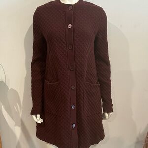 COS Quilted Burgundy Cardigan • Small • Excellent Pre-Owned